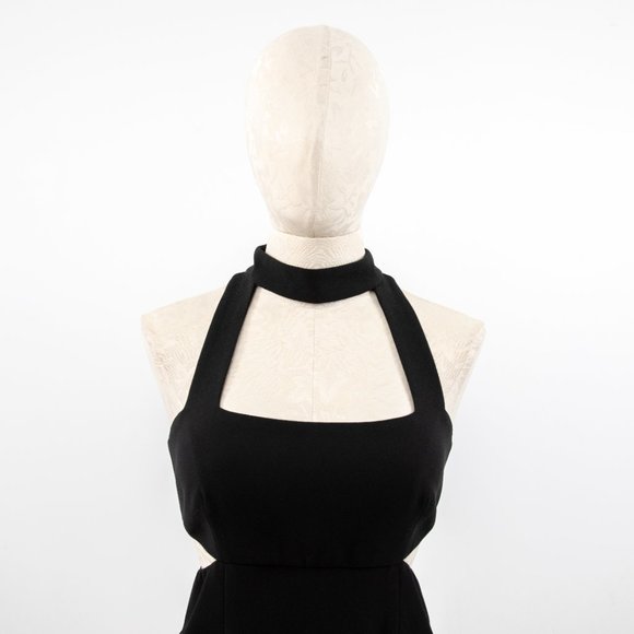 Jill Stuart 4 Caged Cutouts Mini Dress Black LBD - Picture 8 of 13